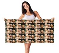 YBGHDAA Golden Retriever - Toalla de playa de terciopelo con estampado de piel de melocotón de 27.5 x 55 pulgadas, de secado rápido, para viajes, gimnasio, camping