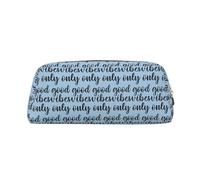 YBGHDAA Good Vibes Only - Lápiz escolar de cuero para niños y niñas, estuche de cosméticos de piel con cremallera, Gold, Talla única, Neceser de maquillaje