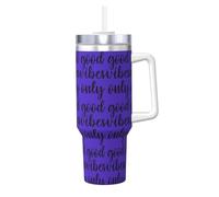YBGHDAA Good Vibes Only Printing - Taza de acero inoxidable a prueba de fugas de 40 onzas con asa para mujeres y hombres