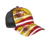 YBGHDAA Gorra de béisbol de verano con estampado de bandera de España para hombre y mujer, perfil bajo, parte trasera de malla ajustable, sombrero de golf para papá, ligero aliento, Negro, Talla única