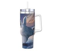YBGHDAA Happy Penguin Printing - Taza de acero inoxidable a prueba de fugas de 40 onzas con asa para mujeres y hombres