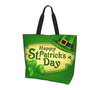 YBGHDAA Happy St. Patrick's Day - Bolsa de mano minimalista estampada para mujer, bolsa de hombro de gran capacidad, bolso ligero para el trabajo, la universidad, viajes