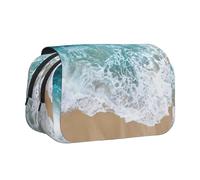 YBGHDAA Hermoso estuche organizador de bolígrafos de gel con impresión de olas del océano, bolsa organizadora portátil para lápices de pintura de artista, Black, Talla única, Organizador de bolsas