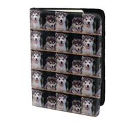 YBGHDAA Husky Dog - Soporte para pasaporte con impresión de perro imprescindible para mujeres y hombres, se adapta a todos los pasaportes estándar, Black, Talla única