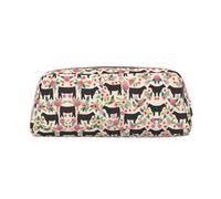 YBGHDAA Lápiz de cuero para niños y niñas, estuche de maquillaje con cremallera para niños, niñas, con estampado de vacas y ganado, Gold, Talla única, Neceser de maquillaje