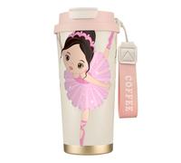 YBGHDAA Little Ballerina Dancing Girl 316 - Taza de café de viaje en acero inoxidable, vaso de café con fugas, aislado con forro, taza térmica
