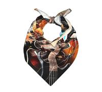 YBGHDAA Magic Electric Guitar Music Printed Satin Square Bandanas para mujeres y hombres, diadema suave, accesorio de moda elegante
