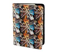 YBGHDAA Magic Electric Guitar Music Printing - Soporte para pasaporte de viaje imprescindible para mujeres y hombres, tarjetero, se adapta a todos los pasaportes estándar, Black, Talla única