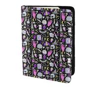 YBGHDAA Magic Witch Witchcraft - Soporte para pasaporte con impresión de dibujo bohemio, imprescindible para mujeres y hombres, cartera para pasaporte, se adapta a todos los pasaportes estándar, Black