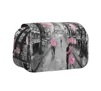 YBGHDAA Paris Street - Estuche organizador para lápices de gel con estampado floral rosa de la Torre Eiffel, Black, Talla única, Organizador de bolsas
