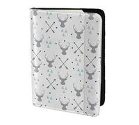 YBGHDAA Soporte para pasaporte con diseño de flechas de caza, triángulos, ciervos, imprescindible para viajar para mujeres y hombres, se adapta a todos los pasaportes estándar, Black, Talla única