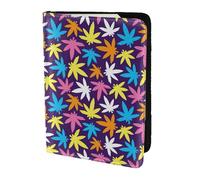 YBGHDAA Soporte para pasaporte con estampado de malas hierbas y colores brillantes, imprescindible para mujeres y hombres, cartera para pasaporte, se adapta a todos los pasaportes estándar, Black