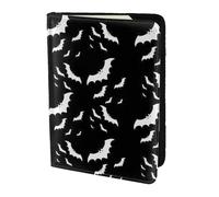 YBGHDAA Soporte para pasaporte con estampado de murciélagos voladores de Halloween, imprescindible para mujeres y hombres, cartera para pasaporte, compatible con todos los pasaportes estándar, Black