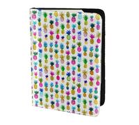 YBGHDAA Soporte para pasaporte con estampado de piña arcoíris imprescindible para mujeres y hombres, cartera para pasaporte, compatible con todos los pasaportes estándar, Black, Talla única