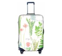 YBGHDAA Springtime Herb Garden - Funda para maleta con cremallera, agujeros para el mango, material elástico que mantiene el equipaje cerrado, ideal para viajes, White, L