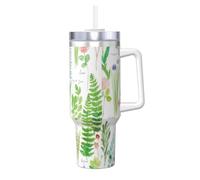YBGHDAA Springtime Herb Garden Printing - Taza de acero inoxidable a prueba de fugas de 40 onzas con asa para mujeres y hombres
