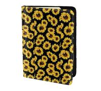 YBGHDAA Sunflower.. Soporte para pasaporte con estampado de girasol, imprescindible para mujeres y hombres, cartera para pasaporte compatible con todos los pasaportes estándar, Black, Talla única