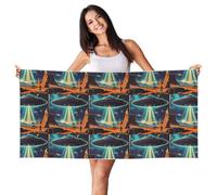 YBGHDAA Toalla de playa de terciopelo de piel de melocotón con estampado de Universe Planet, 27.5 x 55 pulgadas, gran tamaño, secado rápido, para viajes, gimnasio, camping
