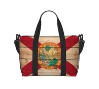 ybhgvc Bolsa de viaje unisex con estampado de vetas de madera de la bandera de Florida, ligera, resistente al agua, para fin de semana o vacaciones