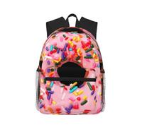 ybhgvc Mochila informal unisex ligera y resistente al agua con estampado de rosquilla de fresa