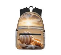 ybhgvc Seashell Landscape On The Beach Print - Mochila unisex ligera y resistente al agua, informal, para viajes diarios y viajes de fin de semana
