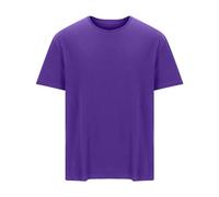 Ybing Camiseta de tallas grandes para hombre, monocolor, camiseta de algodón, camiseta informal, cuello redondo, camiseta holgada, cómoda, manga corta, camiseta deportiva básica, camiseta de fitness