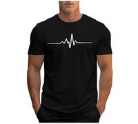 Ybing Camiseta para hombre con estampado informal, camiseta delgada, camiseta ligera de verano, cuello redondo, manga corta, cómoda, básica, clásica, camiseta deportiva, camiseta de algodón, camisetas