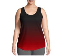 Ybing Camiseta sin mangas degradado para mujer, informal, cuello redondo, sin mangas, camiseta delgada sin mangas, camiseta interior ligera, chaleco de verano, tallas grandes, blusa, adolescente, niña