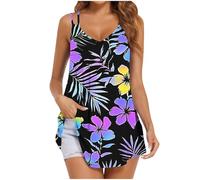 Ybing Camiseta sin mangas para mujer, elegante, estampado 3D, camiseta de tirantes, informal, cuello de pico, suelta, sin mangas, túnica, tirantes finos, camiseta de verano, chaleco fino, ligero