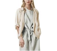 Ybing Cardigan de muselina para mujer, monocolor, cuello en V, blusa de lino, informal, manga larga, cárdigan suelto de algodón y lino, camisa de lino ligera, chaqueta de entretiempo fina para mujer