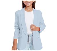 Ybing Cárdigan Niñas Elegante Blazer para Niñas Abrigo de Traje de Solapa de Color Sólido Chaqueta de Trabajo de Moda con Bolsillos Interiores Clásico Abrigo de Manga Larga Negocios Oficina Chaqueta