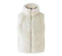 Ybing Chaleco de peluche para niña, chaleco de forro polar monocolor, con cremallera, cuello alto, chaleco de felpa, chaleco cálido de invierno, delgado, sin mangas, chaqueta de forro polar, cómodo