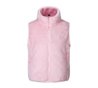 Ybing Chaleco de peluche para niña, chaleco de forro polar monocolor, con cremallera, cuello alto, chaleco de felpa, chaleco cálido de invierno, delgado, sin mangas, chaqueta de forro polar, cómodo