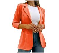 Ybing Chaqueta deportiva elegante y ligera para mujer, abrigo de traje liso con solapa frontal abierta, chaqueta de traje, chaqueta de traje, chaqueta de manga larga, blazer de negocios, negocios