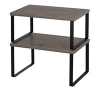 YBING Juego de 2 Organizador Cocina Estanteria Cocina, Organizador Armarios Cocina Apilable para Encimera, Gabinete, Estantes de Almacenamiento para Alimentos y Cubiertos (Gris)
