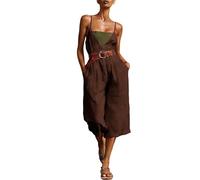 Ybing Mono casual para mujer, pantalones de una pieza, informales, ligeros, de una pieza, pantalones de peto de pierna ancha, pantalones de exterior para adolescentes y niñas, café, 3XL
