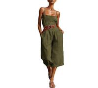 Ybing Mono casual para mujer, pantalones de una pieza, informales, ligeros, de una pieza, pantalones de peto de pierna ancha, pantalones de exterior para adolescentes y niñas, Verde militar., XXL