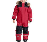 Ybing Mono de nieve para niños, impermeable, mono de esquí, más grueso, cálido, mono de esquí transpirable con capucha, bloque de color, mono termico, impermeable, de lluvia, con rayas reflectantes