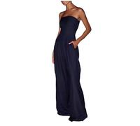 Ybing - Mono elegante para mujer, festivo, casual, de algodón y lino, con cordón, de estilo relajado, ligero, de una pieza, pantalones baggy, para el verano, mono diario, pantalones casuales sueltos