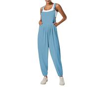 Ybing Mono para mujer acogedor, elegante, deportivo, pantalones largos, informales, ligeros, pantalones de una pieza, cómodos, bohemios, de verano, pantalones diarios, informales, sueltos, pantalones