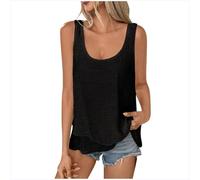 Ybing Muselina Top Mujer Casual Monocolor Lino Tank Tops sin Mangas Blusa de Lino Doble Capa Dobladillo Camisas de Tirantes Algodón Lino Tank Tops Verano Holgado Chaleco Ligero Cómodo Camiseta