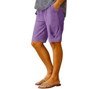 Ybing Pantalones cortos de lino para mujer, largos hasta la rodilla, ligeros, cortos, elegantes, monocolores, pantalones de verano, sueltos, con bolsillos, algodón, lino, pantalones cortos de verano