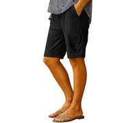 Ybing Pantalones cortos de lino para mujer, largos hasta la rodilla, ligeros, cortos, elegantes, monocolores, pantalones de verano, sueltos, con bolsillos, algodón, lino, pantalones cortos de verano