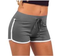Ybing Pantalones cortos de yoga para mujer, holgados, holgados, pantalones cortos de ocio, ligeros, con cordón, cómodos, cortos, pantalones de tenis, pantalones cortos de verano, pantalones cortos de