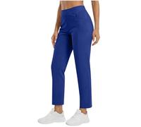 Ybing Pantalones para mujer, elegantes, monocolor, elásticos, pantalones deportivos de cintura alta, pantalones de deporte, pantalones de ocio, pantalones ligeros de verano, pantalones de verano