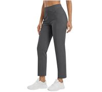 Ybing Pantalones para mujer, elegantes, monocolor, elásticos, pantalones deportivos de cintura alta, pantalones de deporte, pantalones de ocio, pantalones ligeros de verano, pantalones de verano