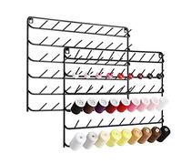YBING Soporte para hilos de pared, paquete de 2 54 carretes, soporte de pared, organizador de hilos de costura de metal con herramientas para colgar, para acolchar, color negro