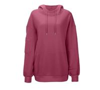Ybing Sudadera con capucha de viaje con antifaz integrado para mujer, cómoda, modo avión, sudadera con capucha de gran tamaño, sudadera de moda con bolsillos, elegante, monocolor, camiseta deportiva