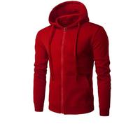 Ybing Sudadera para hombre, monocolor, con cremallera, ligera, chaqueta de entretiempo con capucha, elegante chaqueta con capucha con bolsillos, sudadera para hombre, corte ajustado, chaqueta