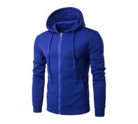 Ybing Sudadera para hombre, monocolor, con cremallera, ligera, chaqueta de entretiempo con capucha, elegante chaqueta con capucha con bolsillos, sudadera para hombre, corte ajustado, chaqueta